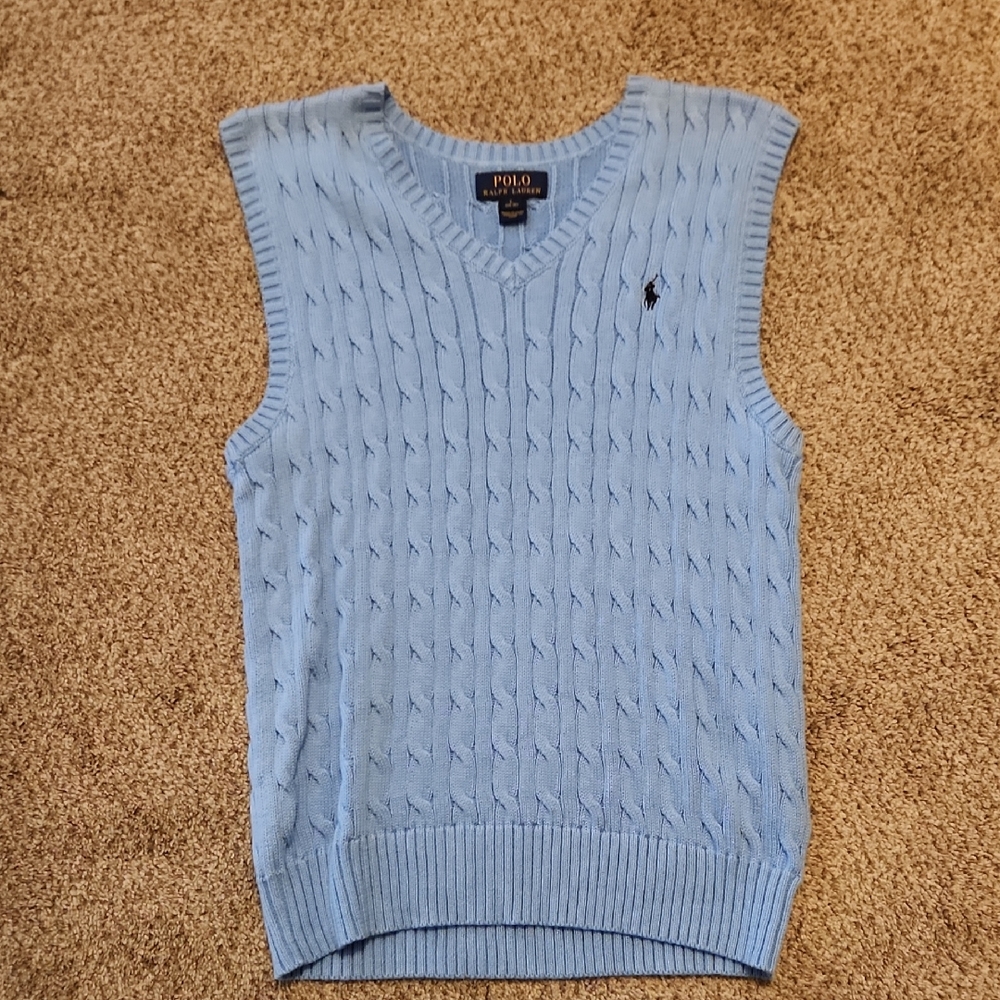 Polo by Ralph Lauren Kid's Light Blue V-Neck Sweater Vest